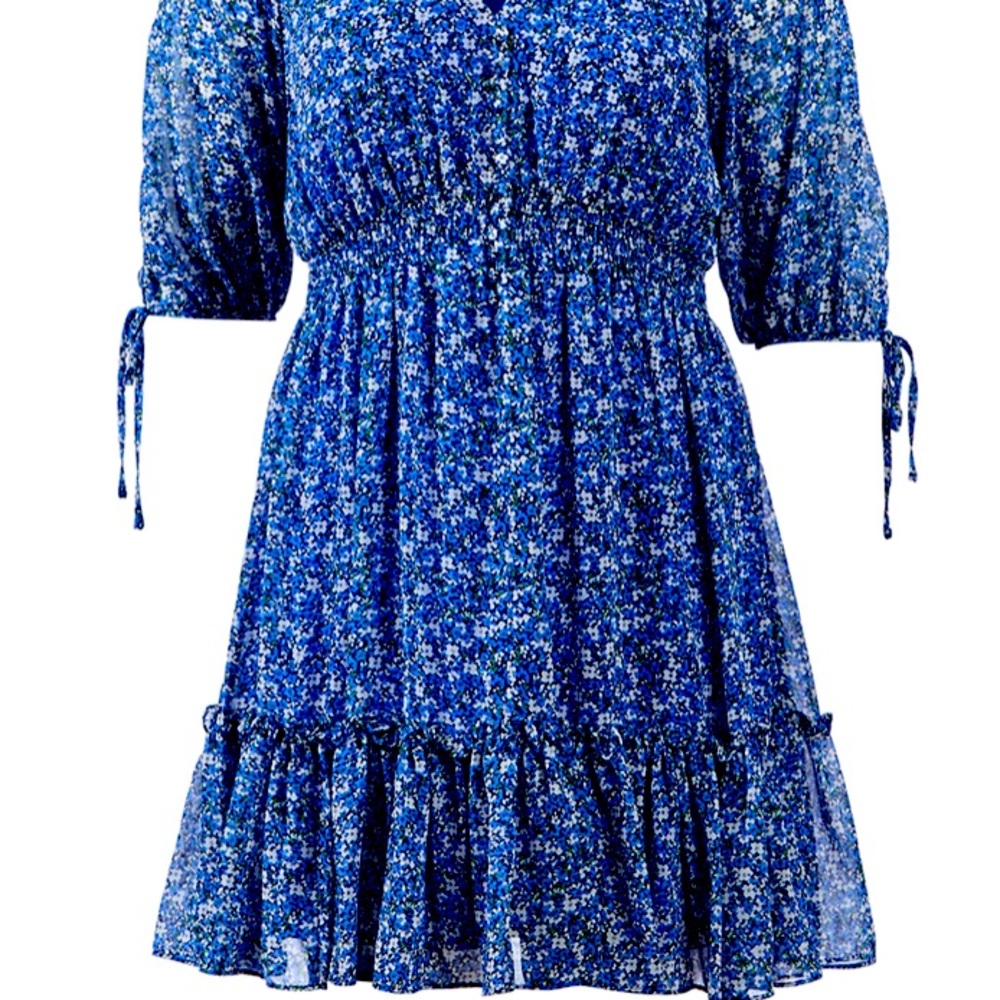 Taylor size 10 blue floral knee-length dress